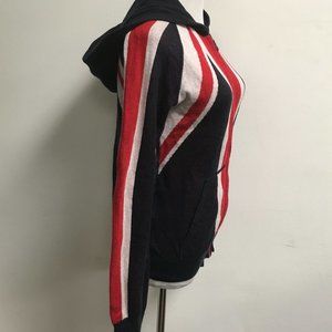 Lucien Pellat Finet Italy hooded union jack cardigan sweater red white blue M